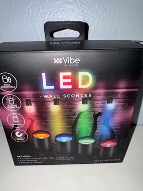 NIP Vibe e-essentials LED Wall Sconces Cordless 4 Colors